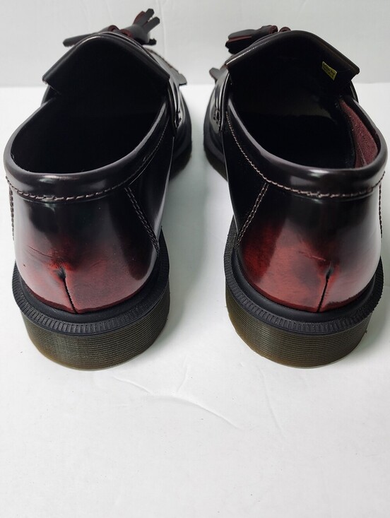 Dr Martens Adrian Arcadia Leather Tassel Loafer Cherry Red Burgandy Size 9